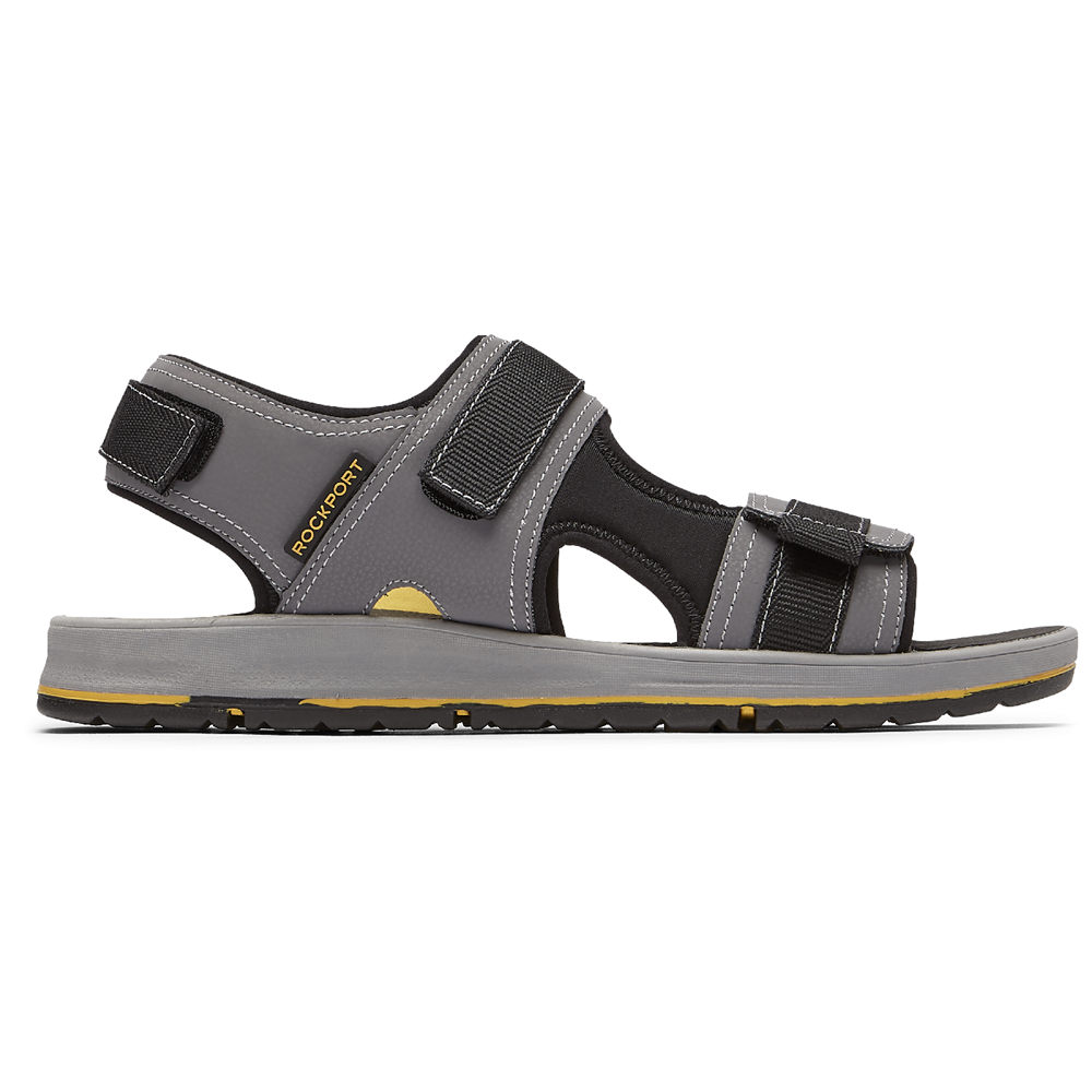 Sandálias Rockport Homem Cinzentas - Lucky Bay Sport 3 Strap - 74810IGQU